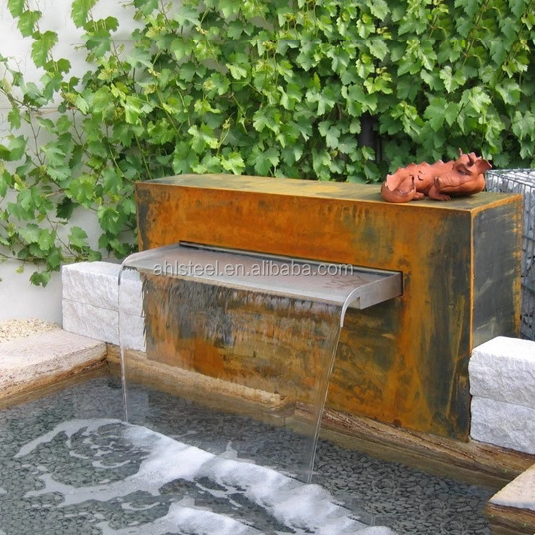 Garden art decoration Vertical Water Wall Fountain Rusty Corten Steel Backyard Decoration Water Fountain