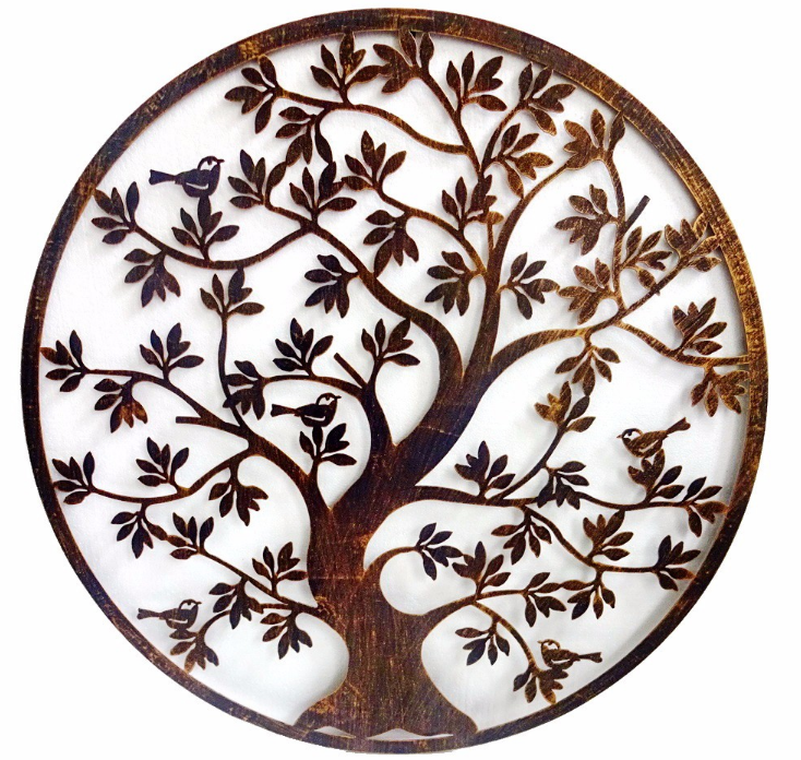 Tree With Butterfly Metal Wall Art Sculpture Decor