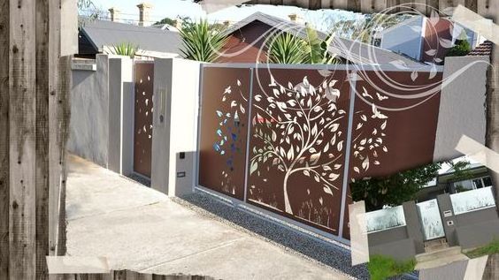 corten steel laser cutting gate fence garden decorative fencing