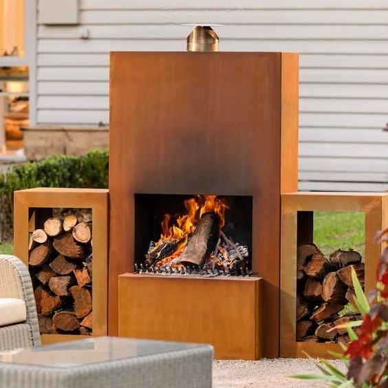 High quality metal fireplace accessories/corten steel fireplace outdoor