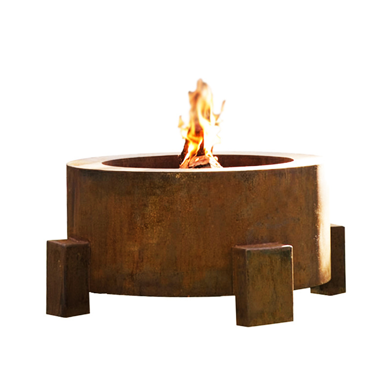 wholesale modern outdoor backyard outdoor wood burning fire pit gas square garden patio heater fire pit table with BBQ gril