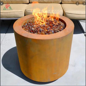 corten steel propane standing in patio heater outdoor propane gas garden fire pit table