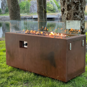 Cheap price corten steel gas fire pit table outdoor burner patio fire pits