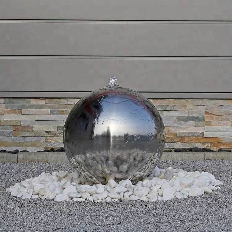 Outdoor metal stainless steel sphere ball water fountain