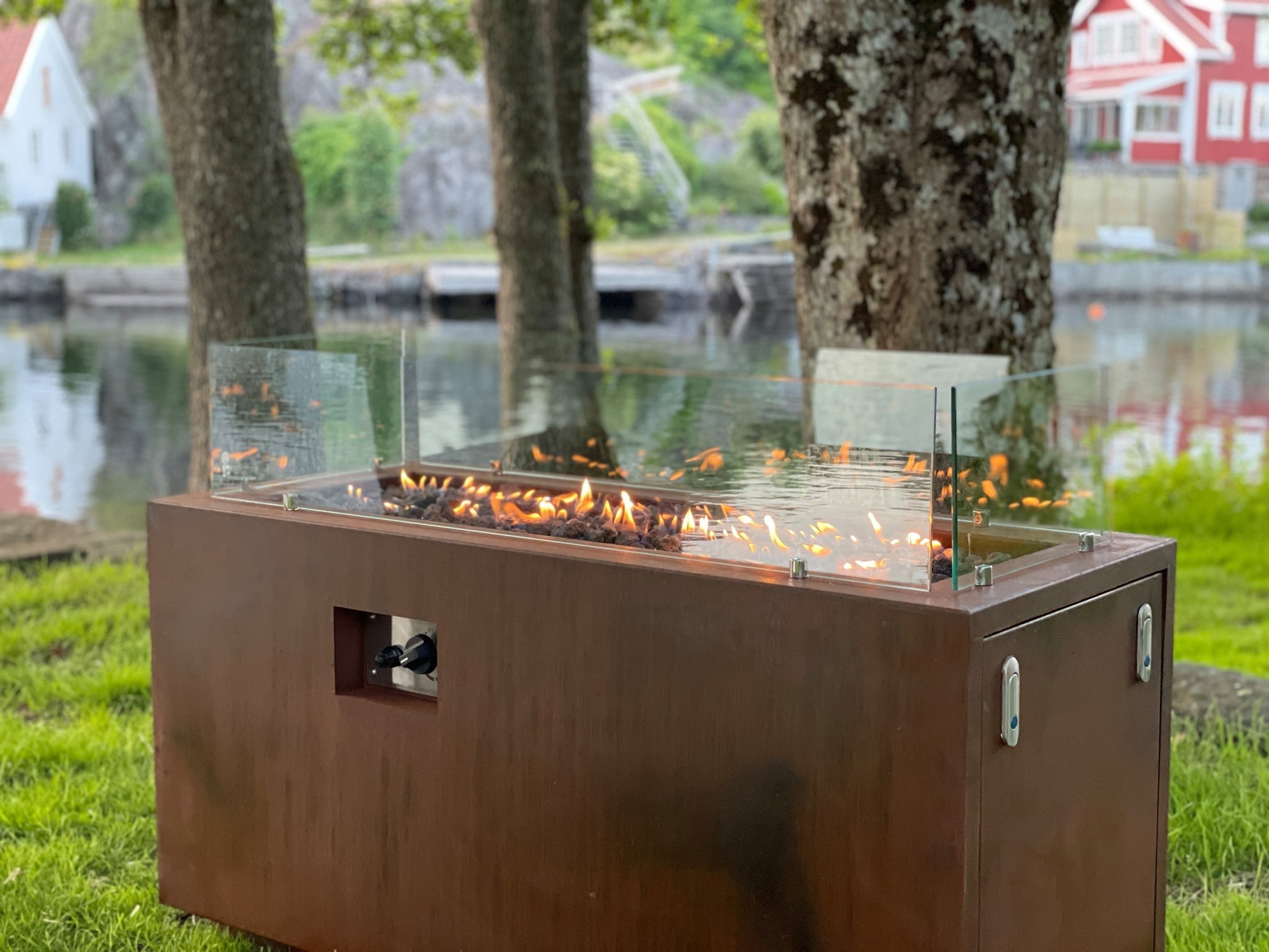 Cheap price corten steel gas fire pit table outdoor burner patio fire pits