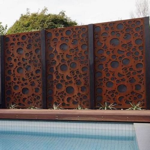 Modern Corten Steel Metal Yard Fence Panels With Cheap Price