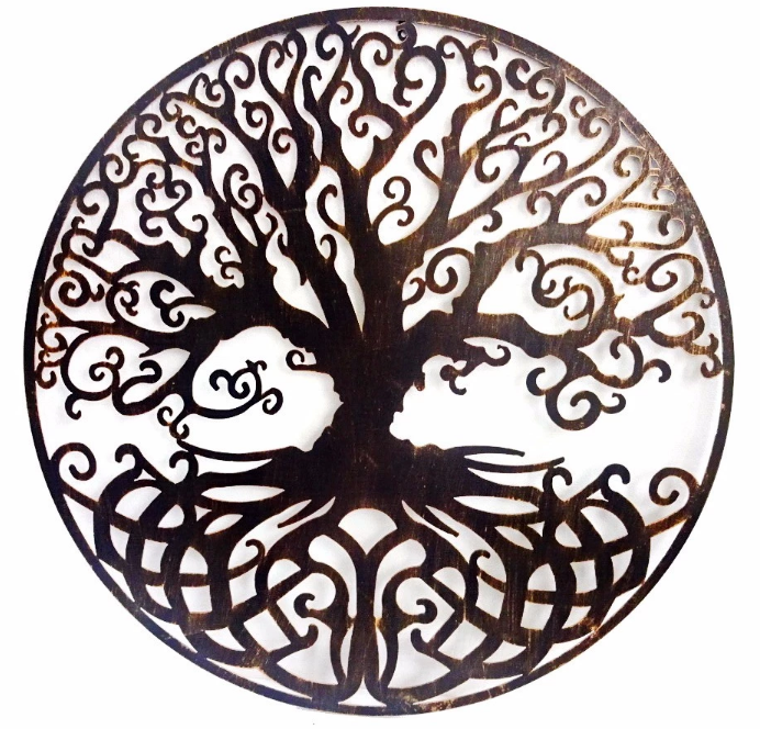 Contemporary design wall metal tree art for interior decoration