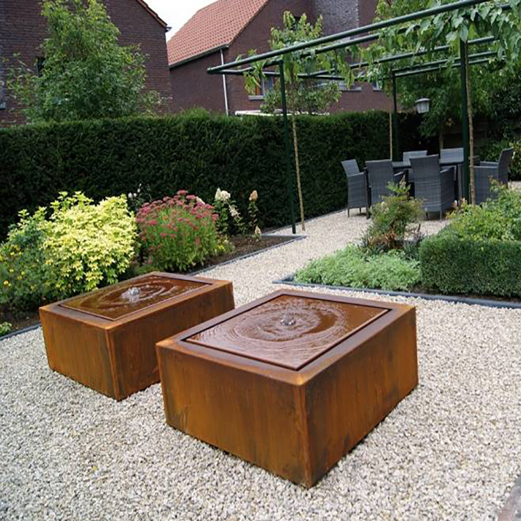 Rusted Corten Steel Water Pond For Outdoor Piece