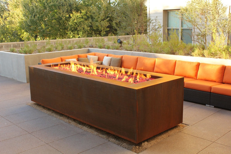 corten steel patio fire pit table outdoor gas patio heaters