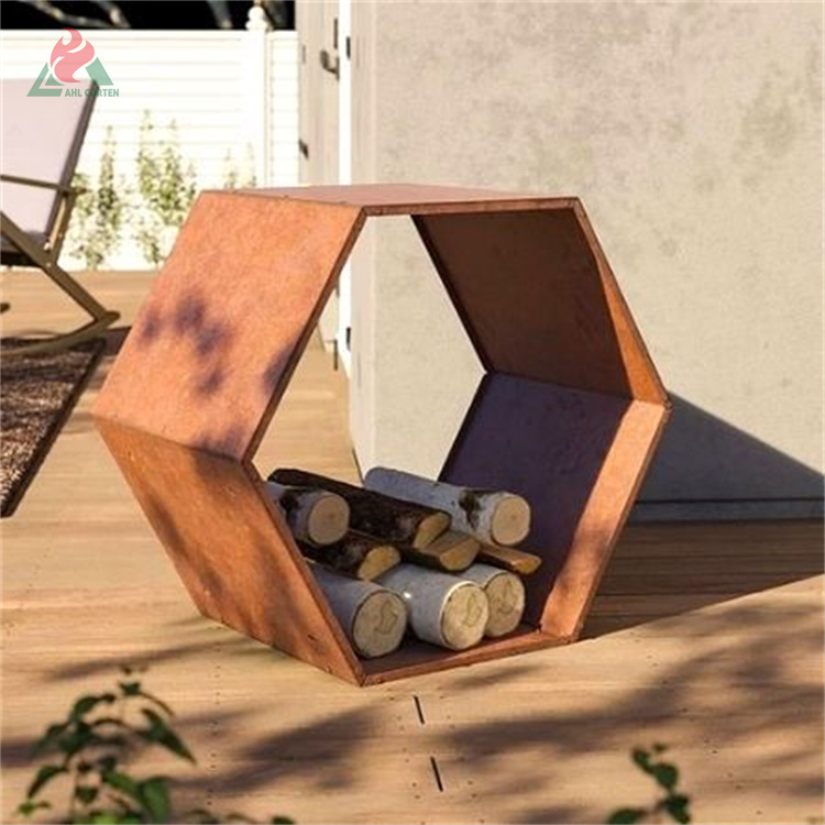 Firewood rack indoor outdoor firewood log rack hexagon firewood log storage rack