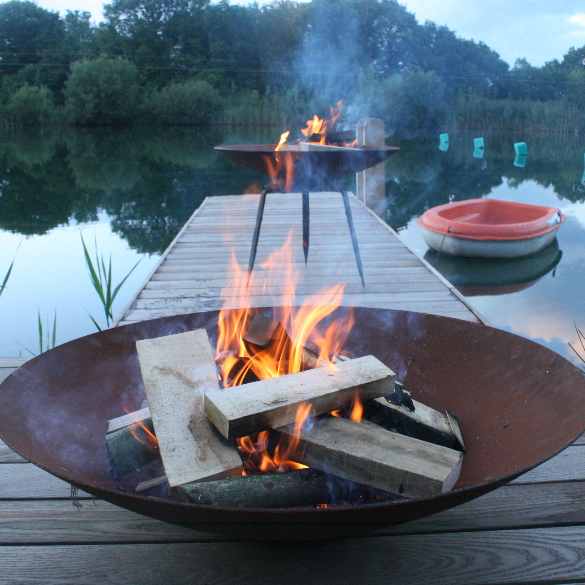 Wood burning 60-150cm corten steel metal fire bowl outdoor cauldron fire pit