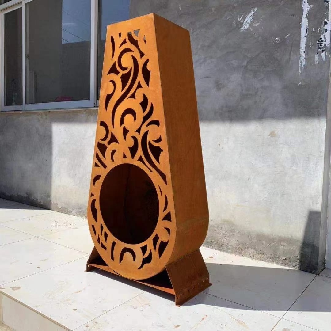 Modern outdoor free-standing wood burning pellet stove