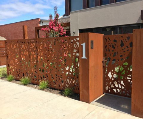 corten steel villas rusty metal gates decorative garden fences