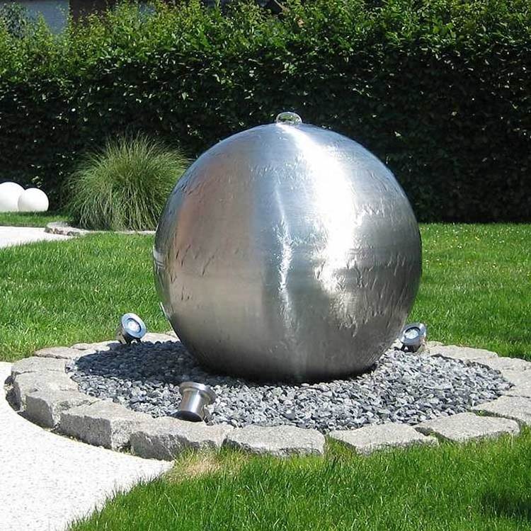 Outdoor metal stainless steel sphere ball water fountain