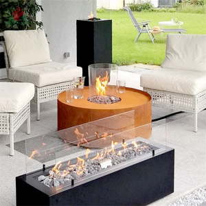 Fire pit corten steel glass corten steel fire pit pellet corten steel metal outdoor gas fire pit