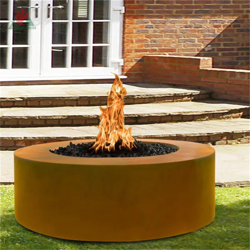 Corten steel  outdoor natural gas fire places propane gas garden patio heaters wholesale large gas fire pit