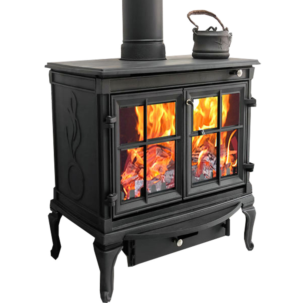 Interior Cast Iron Flat Design Freestanding Factory Stove Traditional Mini Wood Burning Fireplace