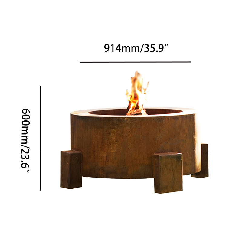 wholesale modern outdoor backyard outdoor wood burning fire pit gas square garden patio heater fire pit table with BBQ gril