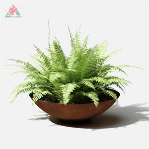 wholesale corten steel planter modern weather resistant metal sphere plate pot