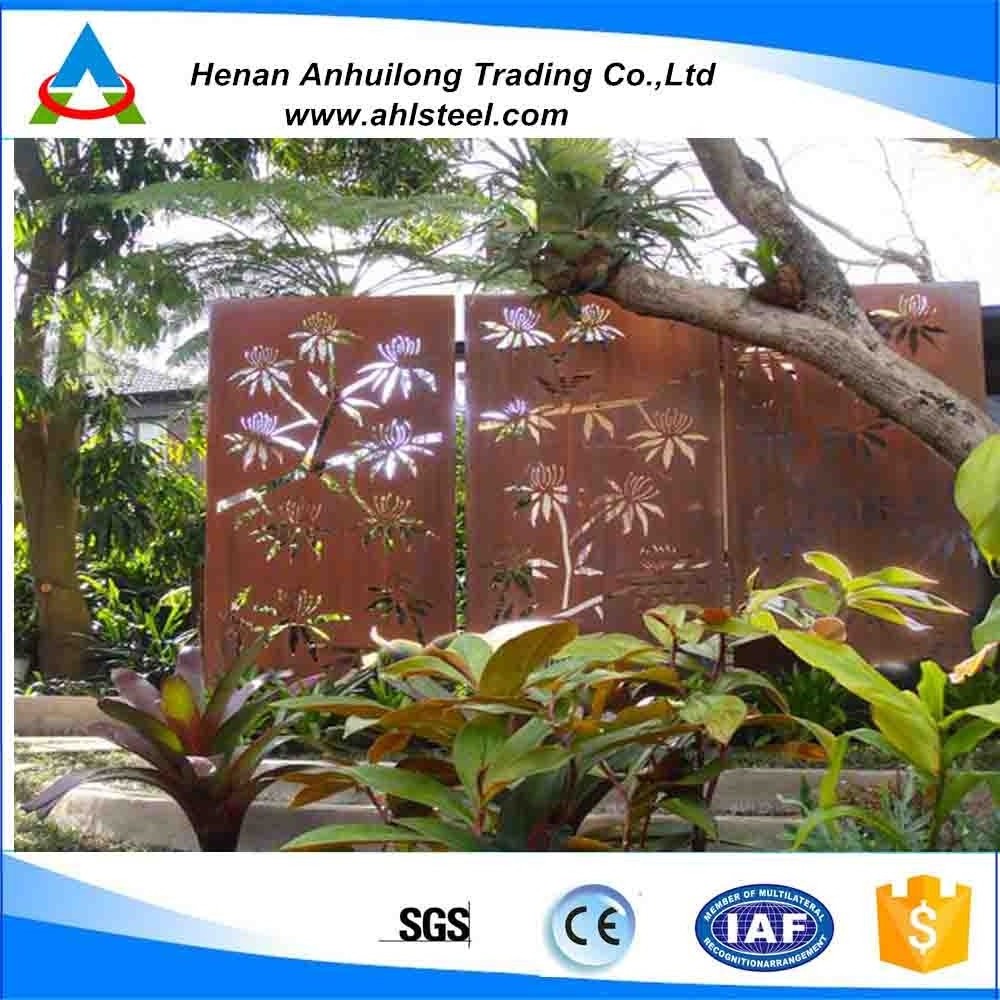 Cheap laser cut metal steel privacy screen panels flower pattern with high quality