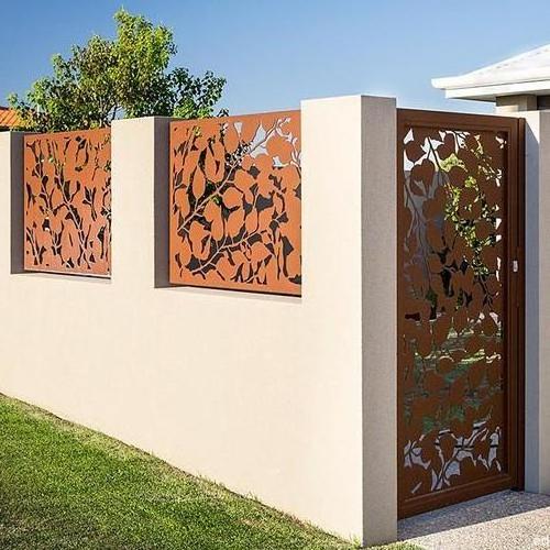 corten steel villas rusty metal gates decorative garden fences