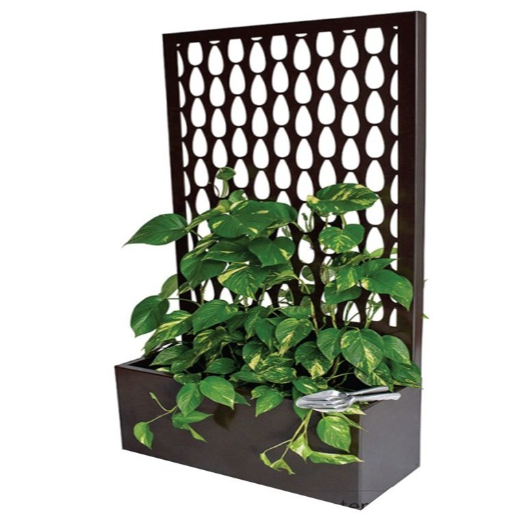 Metal steel privacy planter box with trellis outdoor screen with planter box privacy wall outdoor with pot