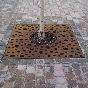 corten steel tree grate for street garden tree pool decoration