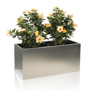 Hot sale outdoor large rectangular silver stainless steel  planters