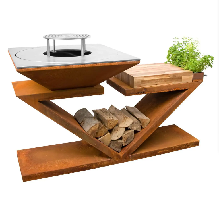 new design outdoor bbq corten steel brazier fire pit