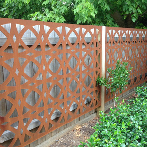 Permanent service corten steel screen cnc cutting metal fence carved steel panel