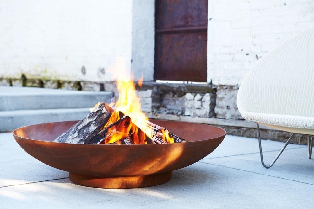 60cm corten steel firebowl outdoor heaters brazier