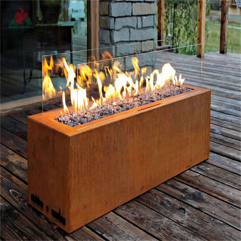 Corten steel propane heater outdoor propane gas water heater lpg large gas fire pit