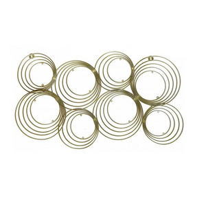 Stylish Gold Color Circle Metal Wire Decorative Wall Arts Decoration For Wall Hanging Living Room Restaurant Cafes