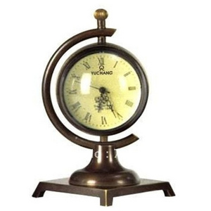 Decorative Pewter Aluminium Brass Desk Clock for Living Room Bathroom Shelf Vintage Mantle Table Clock