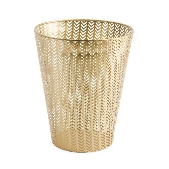 Garbage Bin Waste Baskets Office Home Wire Trash Can Mesh Round Dustbin Rubbish Bin Green Color Finished