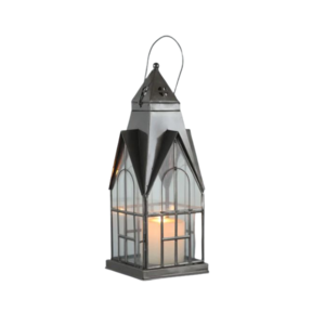 Metal Hut House Shaped Best Selling Black Lantern for Home Decoration Occasional Use Lantern Candle Holder for Home Office