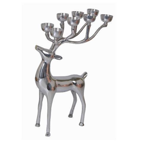 Metal Antler Candle Holder on Base Handmade Nickle Plated Antler Decorative Christmas Candle Holder for festivals