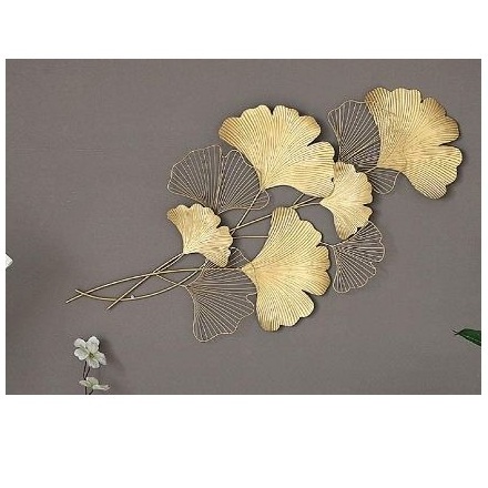 Gold White Leaves Metal Wall Decor Metal Wall Sculptures Hanging Perfect for Home Decorations for living room Bed room