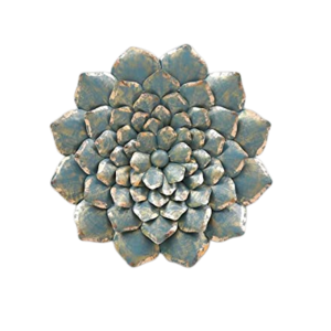 Metal Wall Hanging Lotus Bloom Flower Home Decor Light Blue finished Stylish Contemporary Decoration For Home Living room