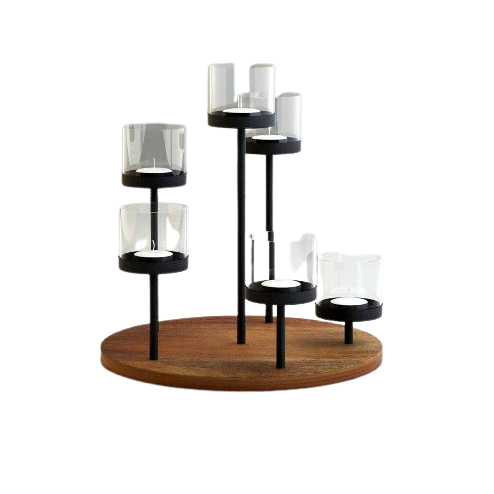 Handmade decoration fashionable metal candlestick Spinning Carousel Rotating tealight candle stand holder for home decoration