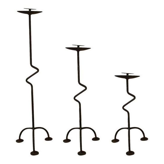 Unique Design Iron Black Color Candelabra With Finest Quality Simple Design 3 Arm Wrought Candle Holder For Wedding Party Decor