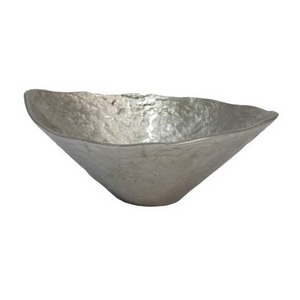 Decorative Bowl texture Silver sparkle bowl / Embossed oval shape tray Plate New Wedding Decoration Serving Platter Dish