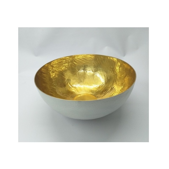 New Arrival Metal bowl with Nickle Plated Large Decorative Fruit Bowl Home Kitchen Utensils Breakfast Soup Serving Bowls