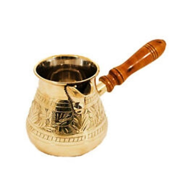 Metal Turkish Coffee Tea maker Pots Pure Brass Arabic Greek Gift Items Set in Handicraft Turkish Coffee Pot Stovetop Engraved