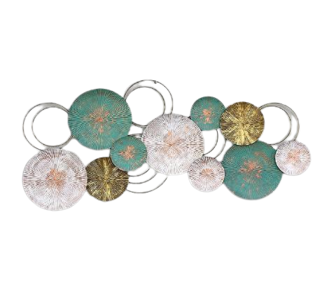 Metal Wall Hanging Lotus Bloom Flower Home Decor Light Blue finished Stylish Contemporary Decoration For Home Living room