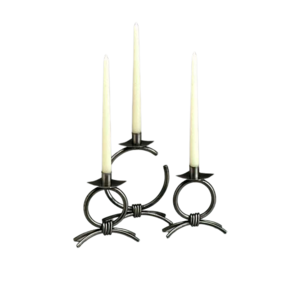 Hot Selling Black Color Solid Iron Candle Stand Set Of 3 Candle Holder  Attractive Christmas Decoration Made Of Premium Quality