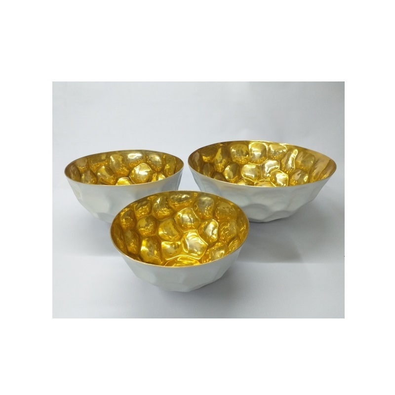 New Arrival Metal bowl with Nickle Plated Large Decorative Fruit Bowl Home Kitchen Utensils Breakfast Soup Serving Bowls