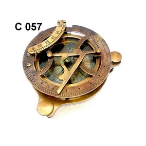 Nautical Brass Antique sundial Compass Small Round Brass Compass Vintage Steampunk Accessory For Men & Women