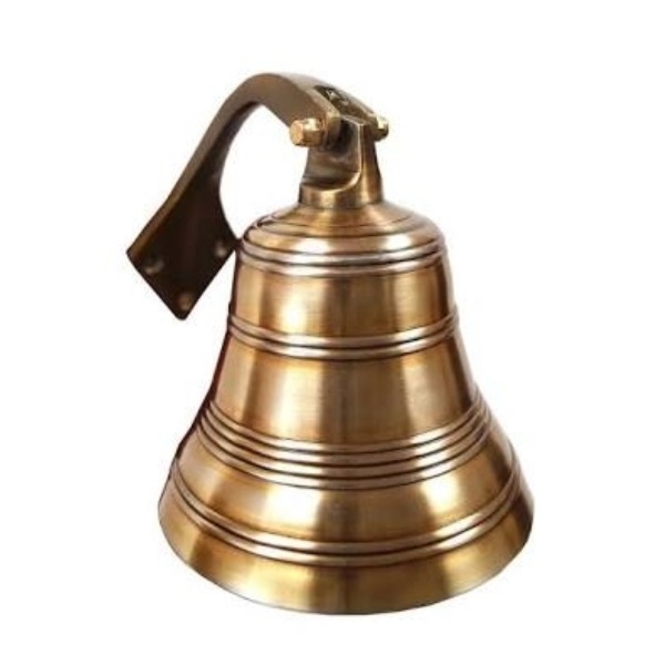 Nautical Handcraft Home Decor Antique Finished Brass Ship Bell for Home Kitchen Outdoor Indoor Door Bell Wall Mounted Bell