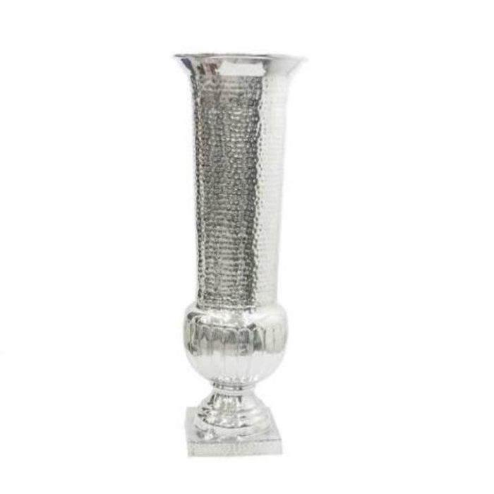 New Arrival Aluminium Flower Vase With Hammered Polish Finished Customized logo print Modern Flower Vases for Home and Office